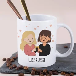 Beste Freundinnen Tasse mit auswählbaren Figuren und Sprüchen