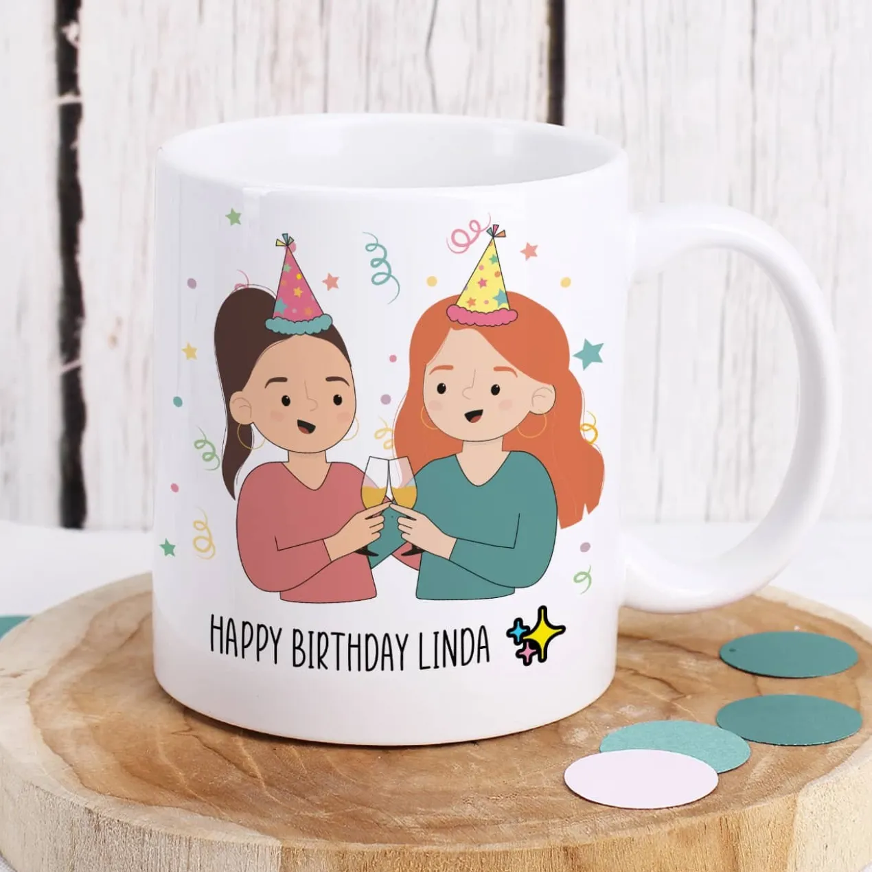 Beste Freundinnen Tasse mit auswählbaren Figuren und Sprüchen