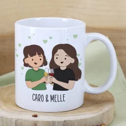 Beste Freundinnen Tasse mit auswählbaren Figuren und Sprüchen