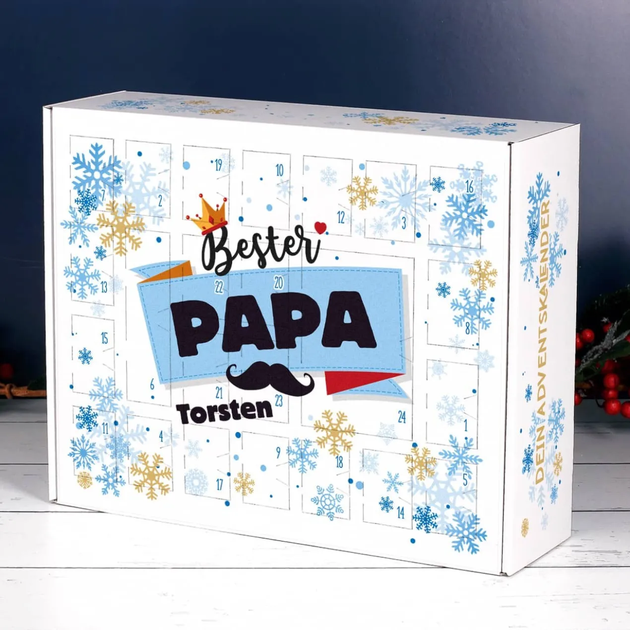 Bester Papa - Adventskalender zum selbst Befüllen mit Name