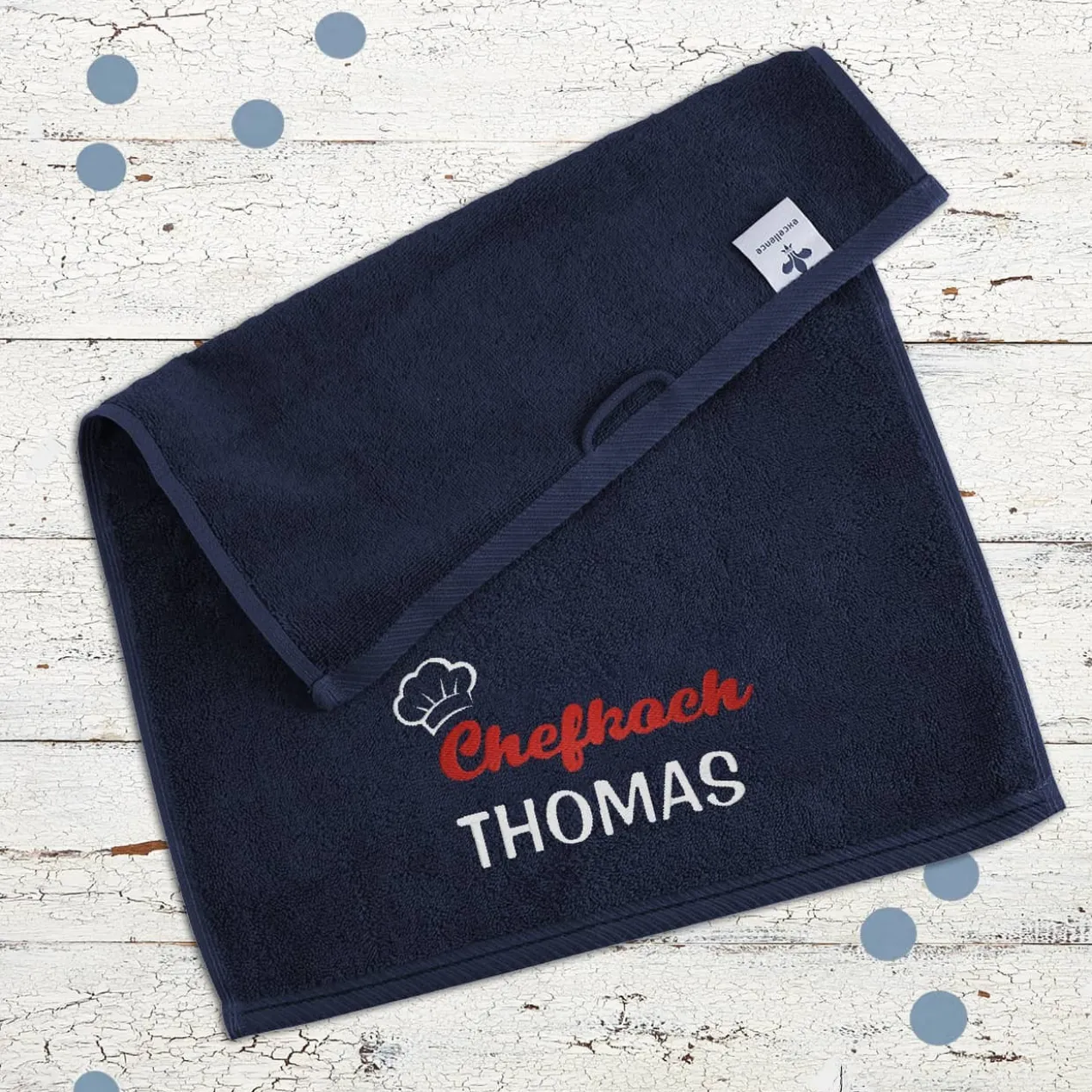 Besticktes Chefkoch-Handtuch mit Name 30x50cm