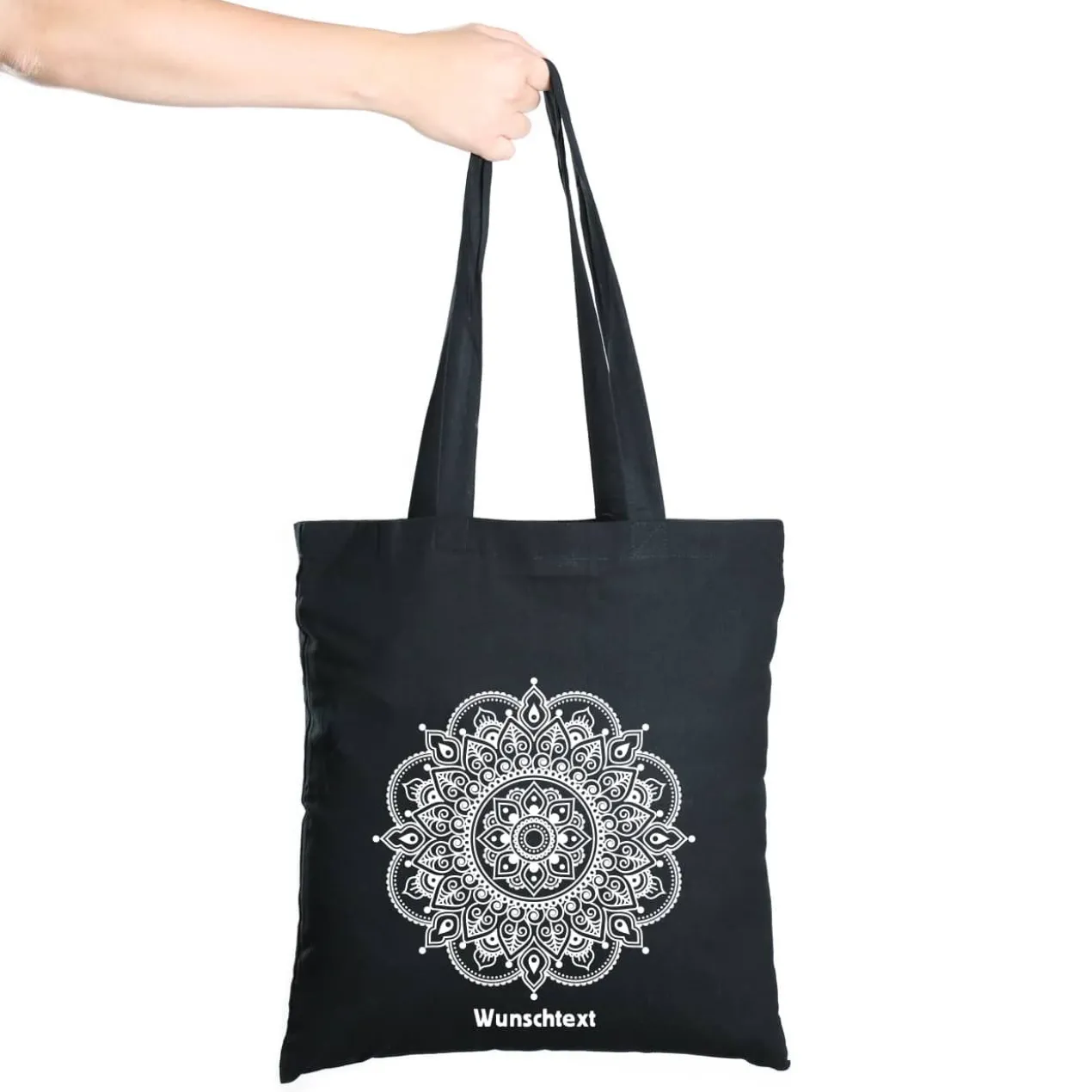 Beutel in 6 Farben mit Mandala und Wunschtext