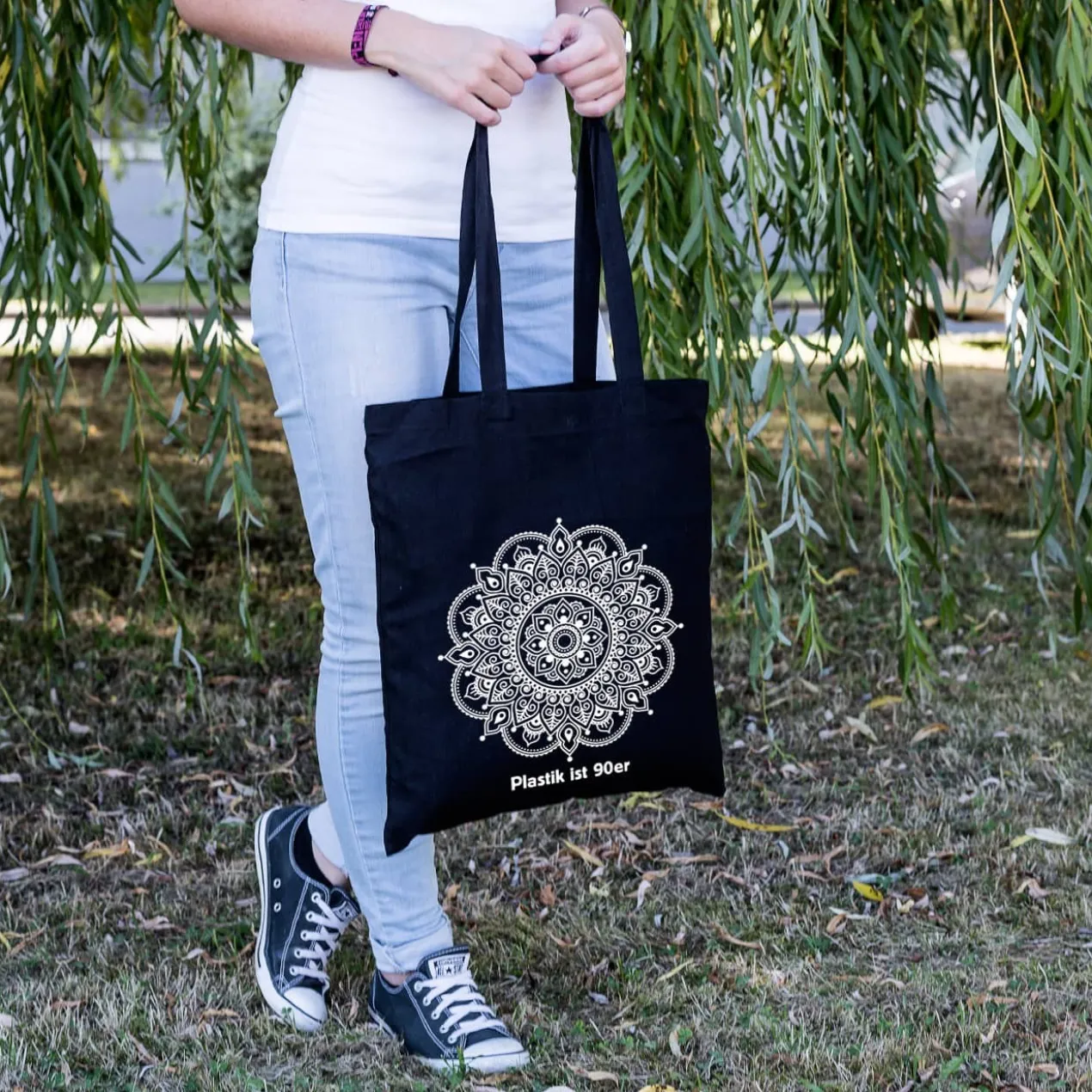 Beutel in 6 Farben mit Mandala und Wunschtext