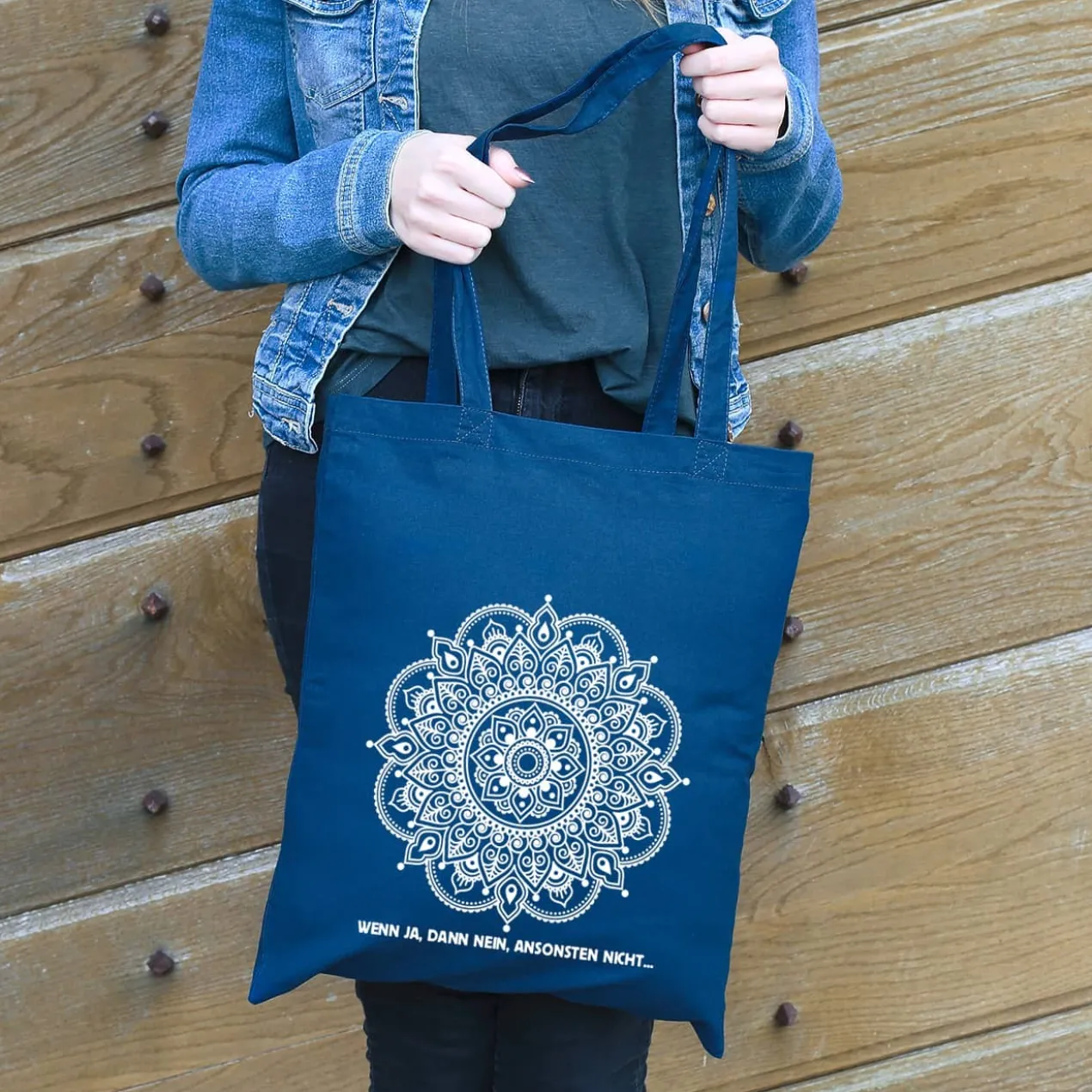 Beutel in 6 Farben mit Mandala und Wunschtext