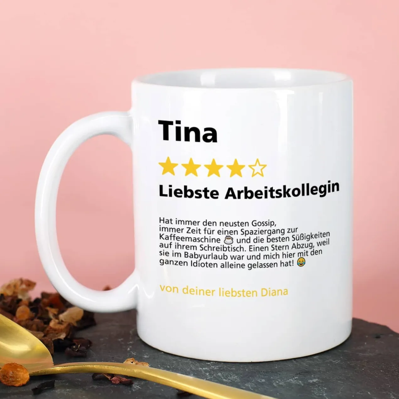 Bewertungstasse als lustiges Geschenk für Ihre Liebsten