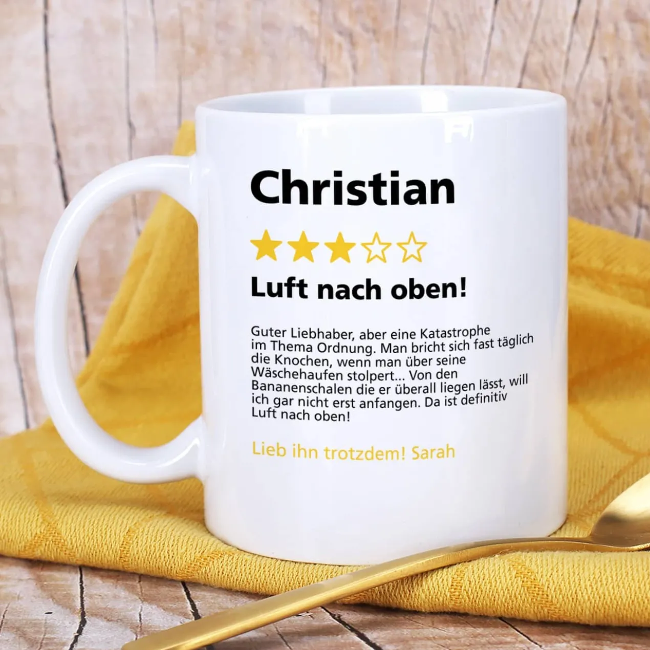 Bewertungstasse als lustiges Geschenk für Ihre Liebsten