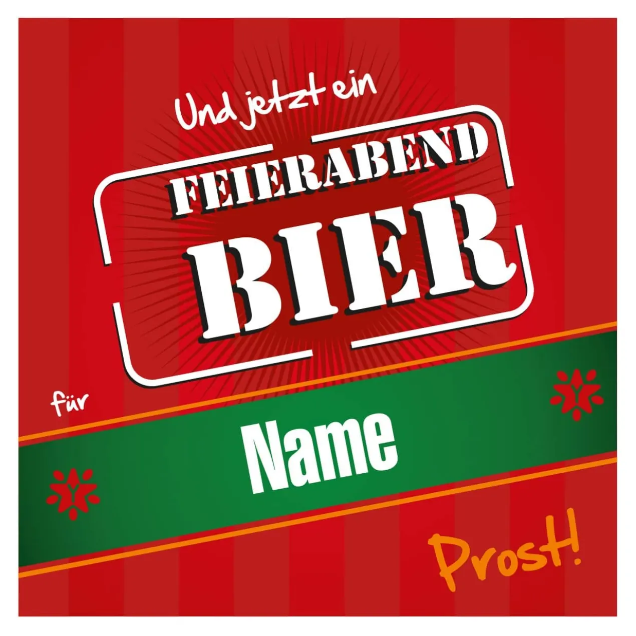 Bieraufkleber Feierabendbier mit Wunschname