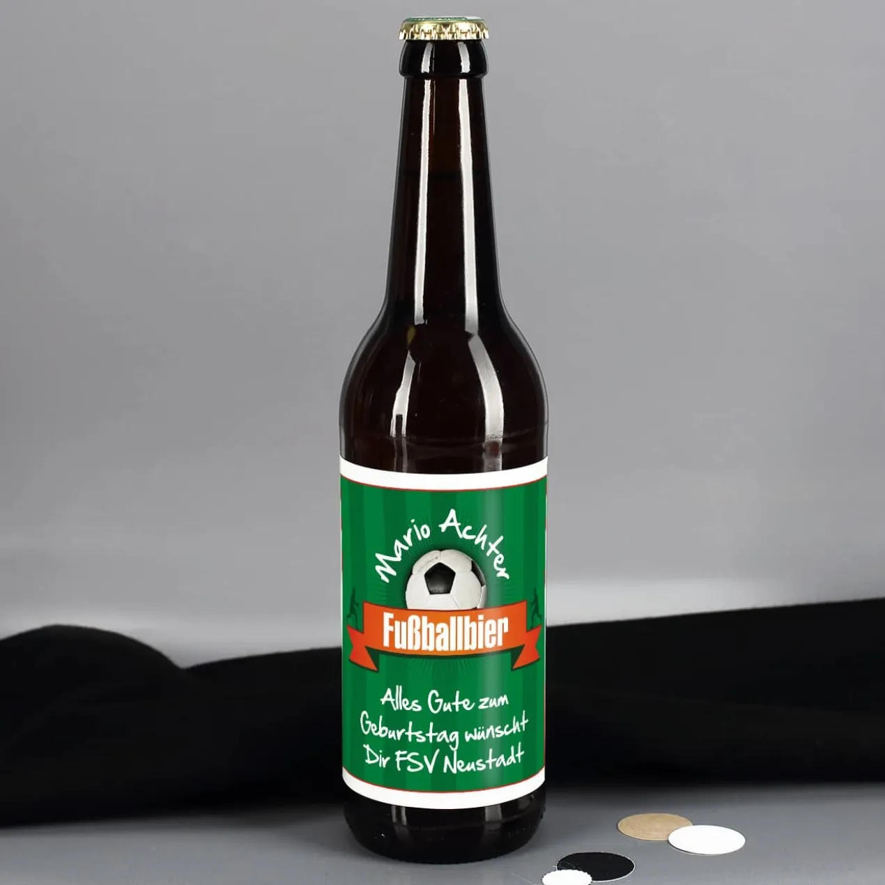Bieraufkleber Fußballbier mit Wunschname und Text