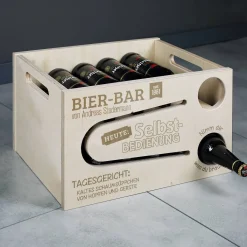 Bier-Bar - Bierrutsche mit Gravur für 12 gekühlte Bierflaschen im Getränke-Kühlschrank