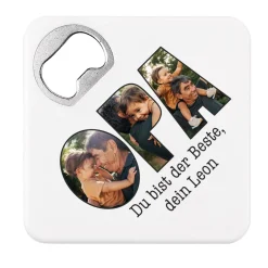 Bierdeckel-Flaschenöffner - Opa - mit Fotoaufdruck