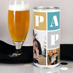 Bierdose - PAPA - mit 3 Wunschfotos bedruckt