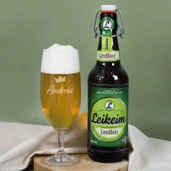 Bier - Geschenkset zum Vatertag in persönlicher Box mit graviertem Glas und Snack