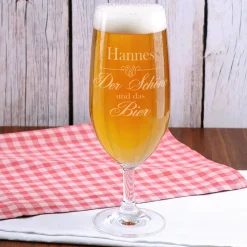 Bierglas - Der Schöne und das Bier - mit Namensgravur