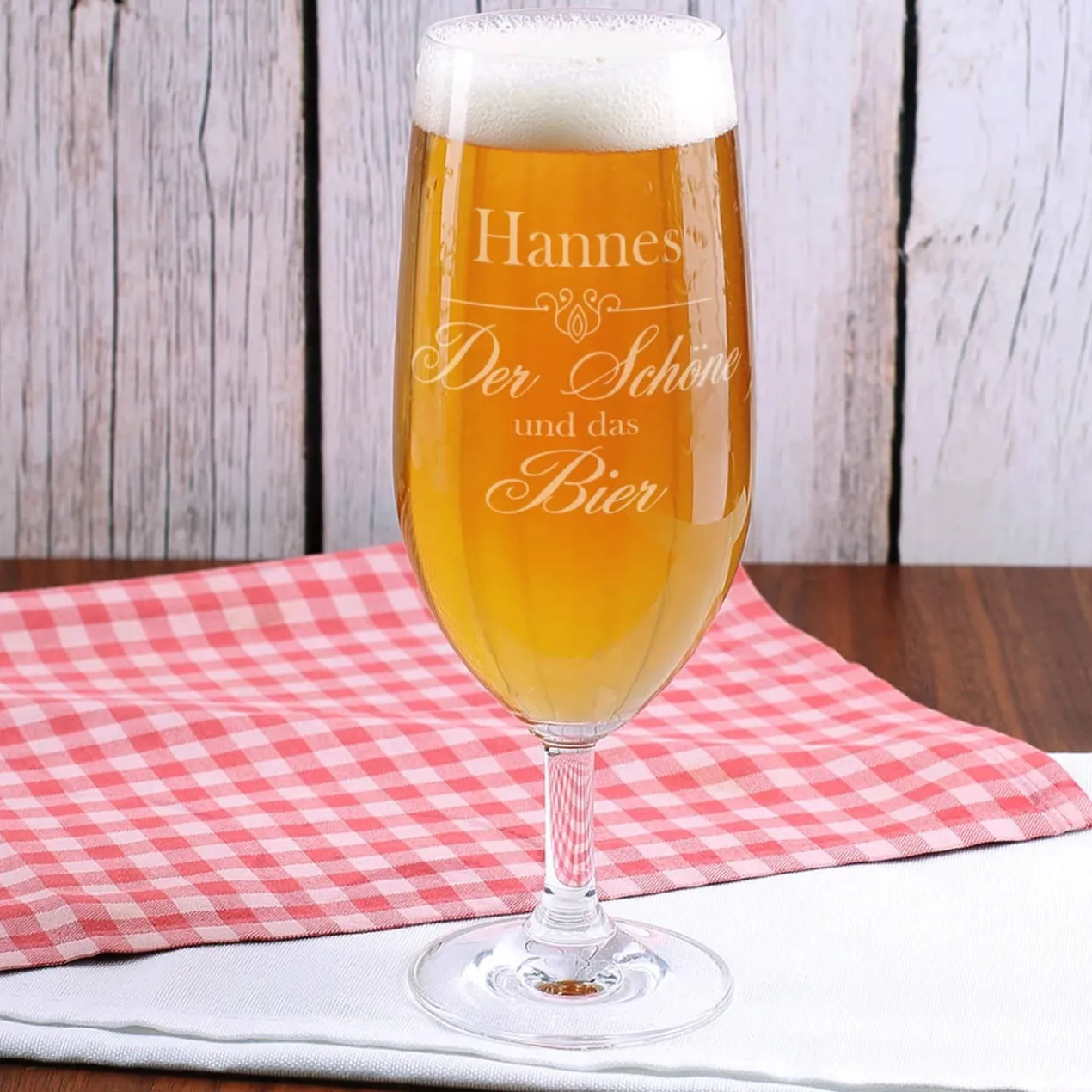 Bierglas - Der Schöne und das Bier - mit Namensgravur