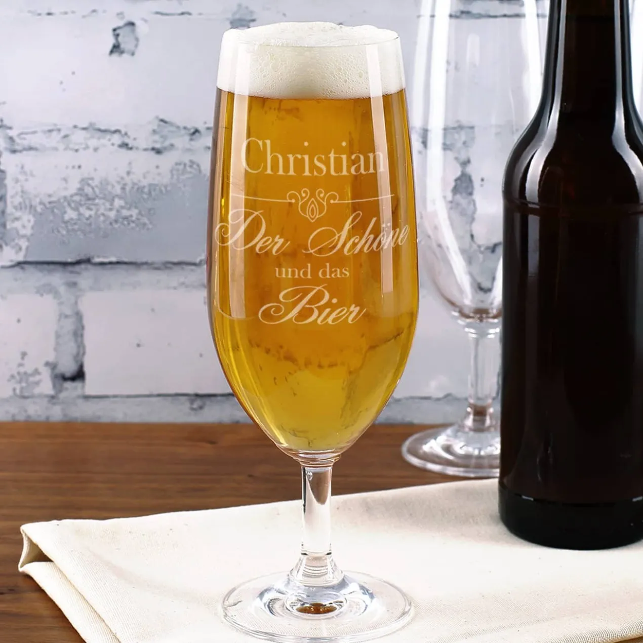 Bierglas - Der Schöne und das Bier - mit Namensgravur