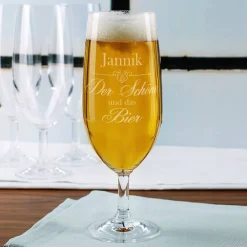 Bierglas - Der Schöne und das Bier - mit Namensgravur