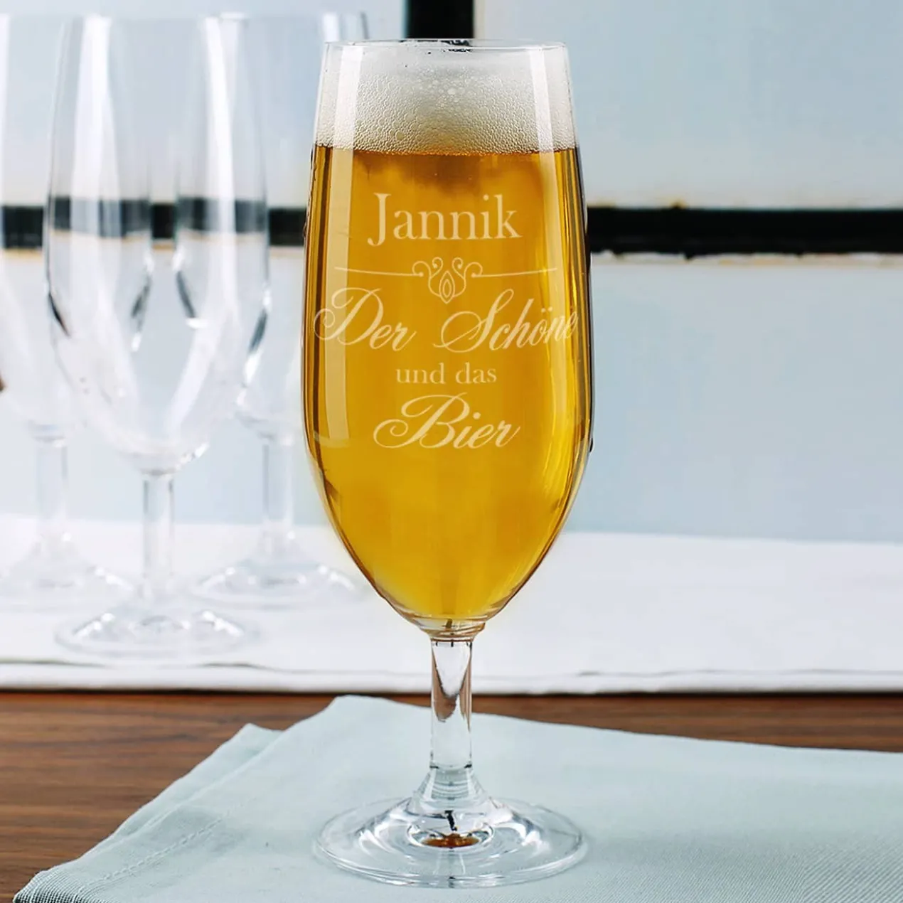 Bierglas - Der Schöne und das Bier - mit Namensgravur