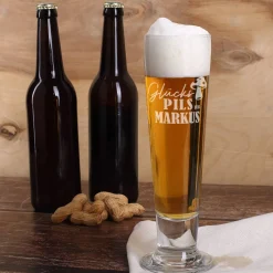 Bierglas - Glückspils - mit Namensgravur