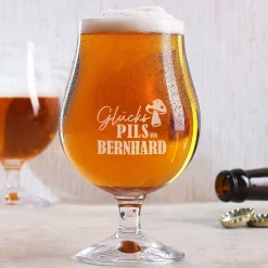 Bierglas - Glückspils - mit Namensgravur
