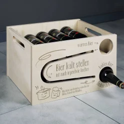 Bier kalt stellen ist wie kochen - Bierrutsche für 12 gekühlte Bierflaschen im Getränke-Kühlschrank