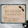 Bier kalt stellen ist wie kochen - Bierkastendeckel als Sitz mit persönlicher Gravur