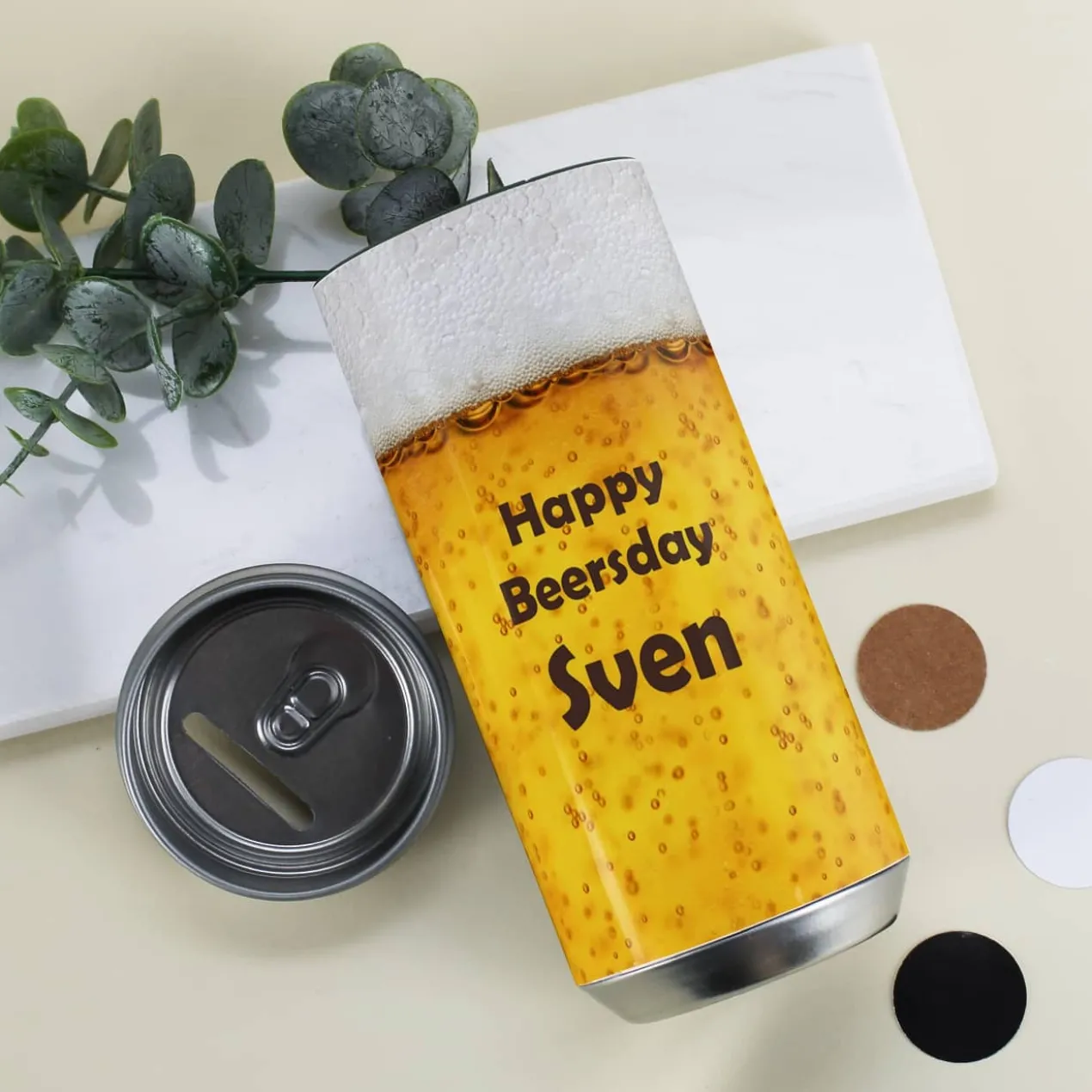 Bierkasse mit persönlichem Wunschtext bedruckt
