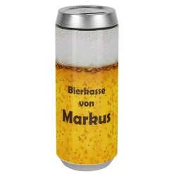 Bierkasse mit persönlichem Wunschtext bedruckt