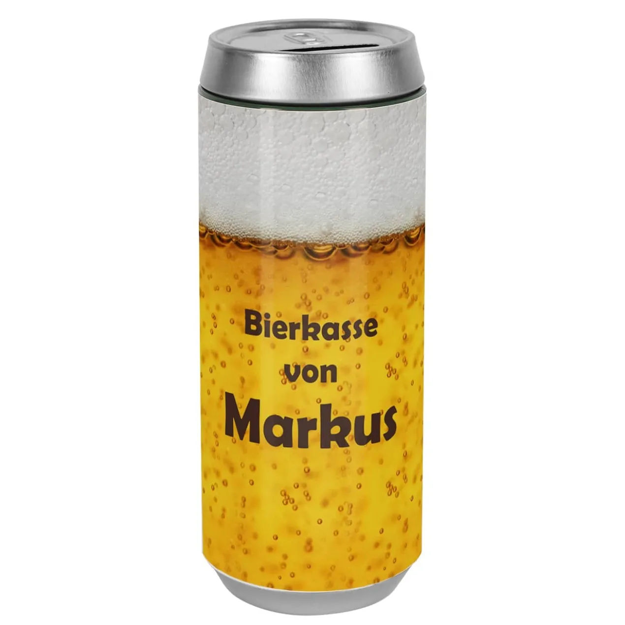 Bierkasse mit persönlichem Wunschtext bedruckt