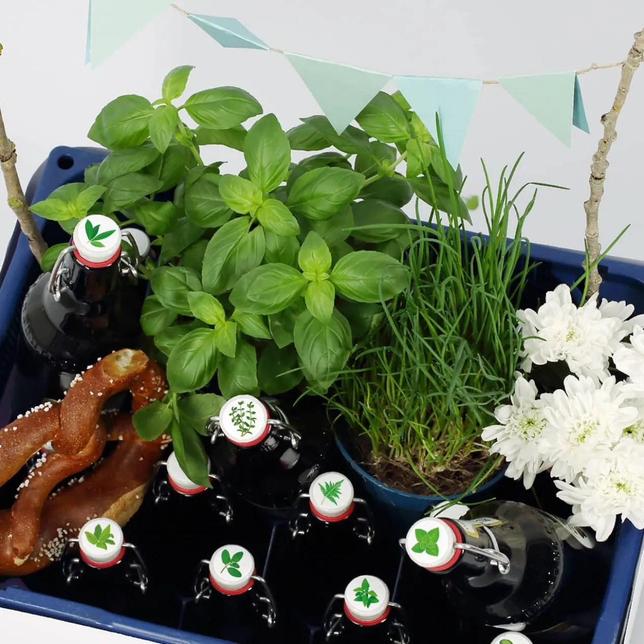 Bierkasten-Banderole und Aufkleber für DIY Biergarten