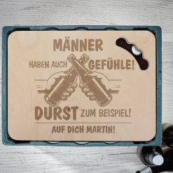 Bierkastendeckel - Männer haben auch Gefühle! - mit Ihrem Wunschtext