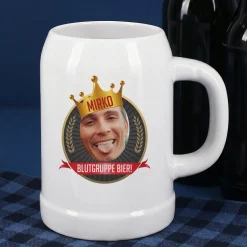 Bierkönig - Bierkrug mit Ihrem Foto, Namen und Wunschtext