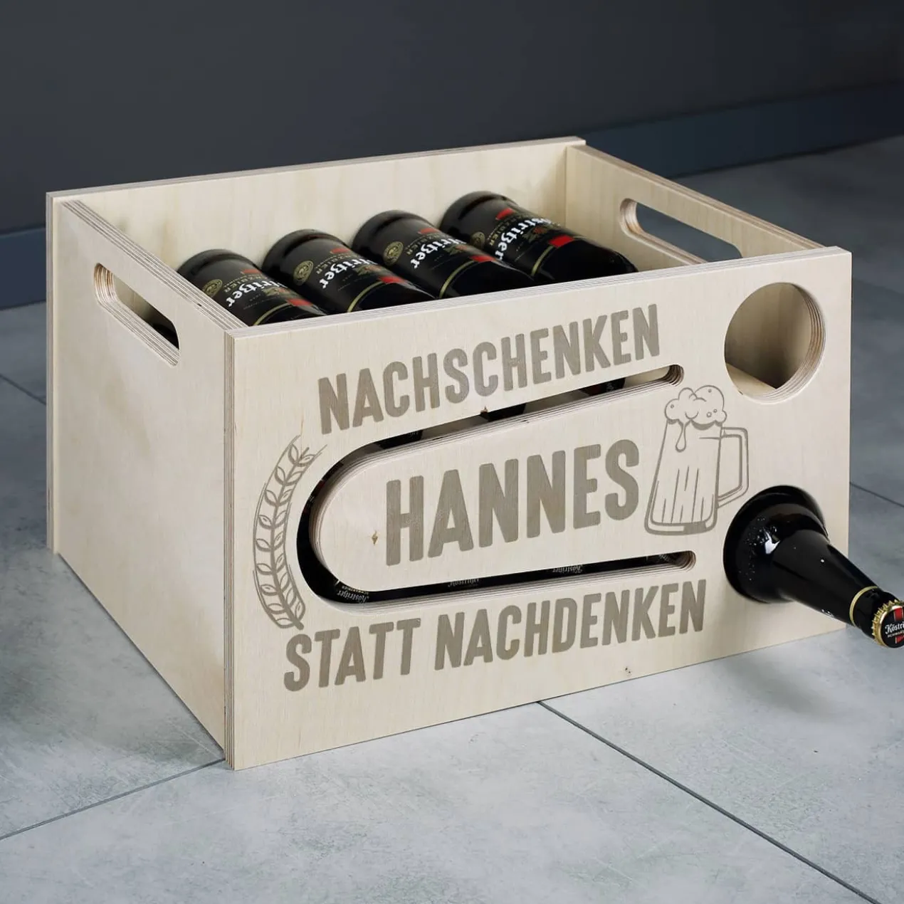 Bierrutsche - Nachschenken statt Nachdenken - mit Namensgravur