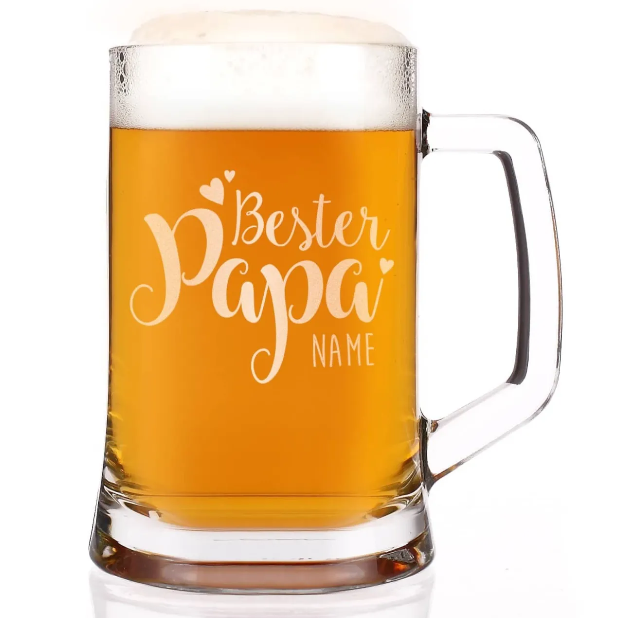 Bierseidel mit Kompliment für den besten Papa