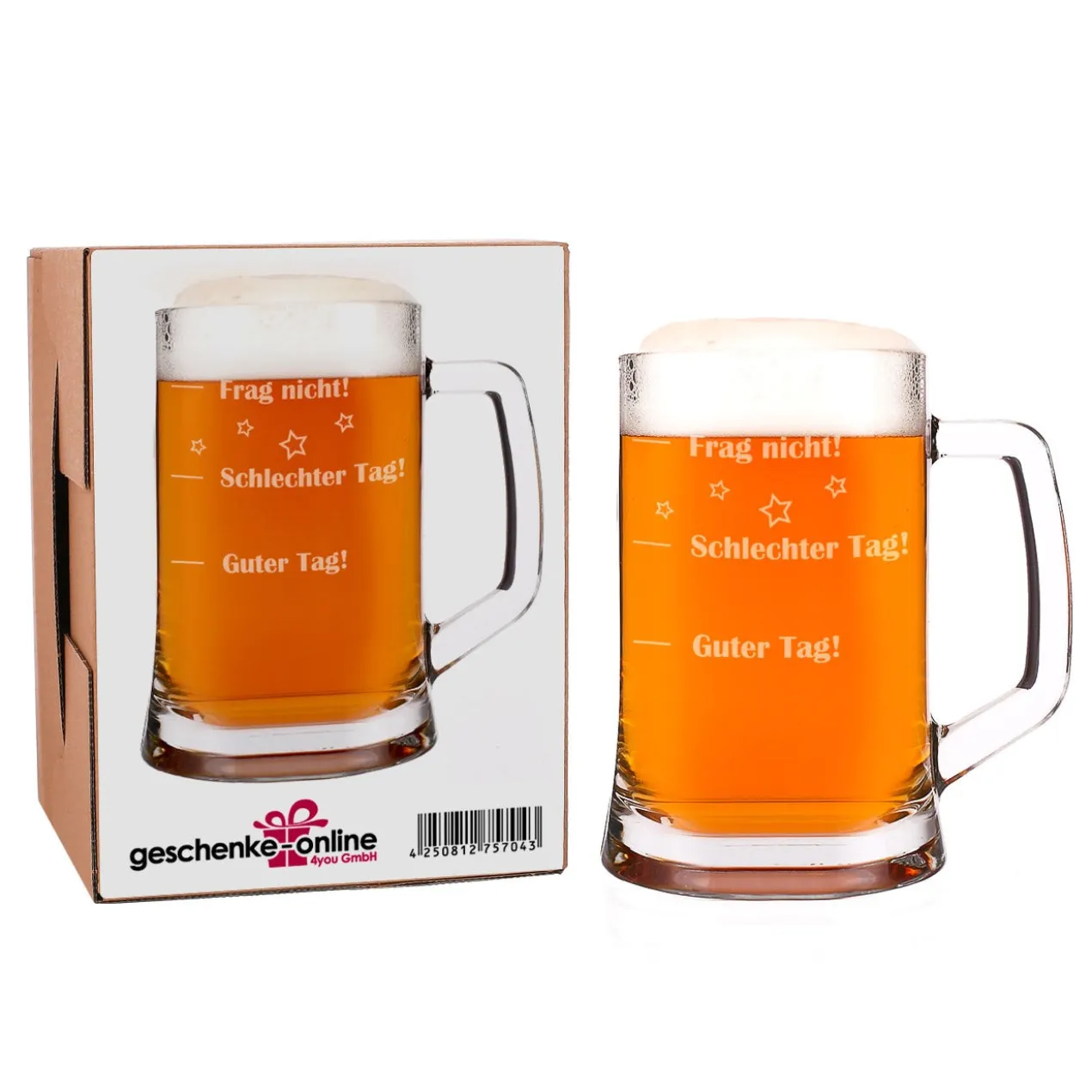 Bierseidel mit Stimmungsbarometer