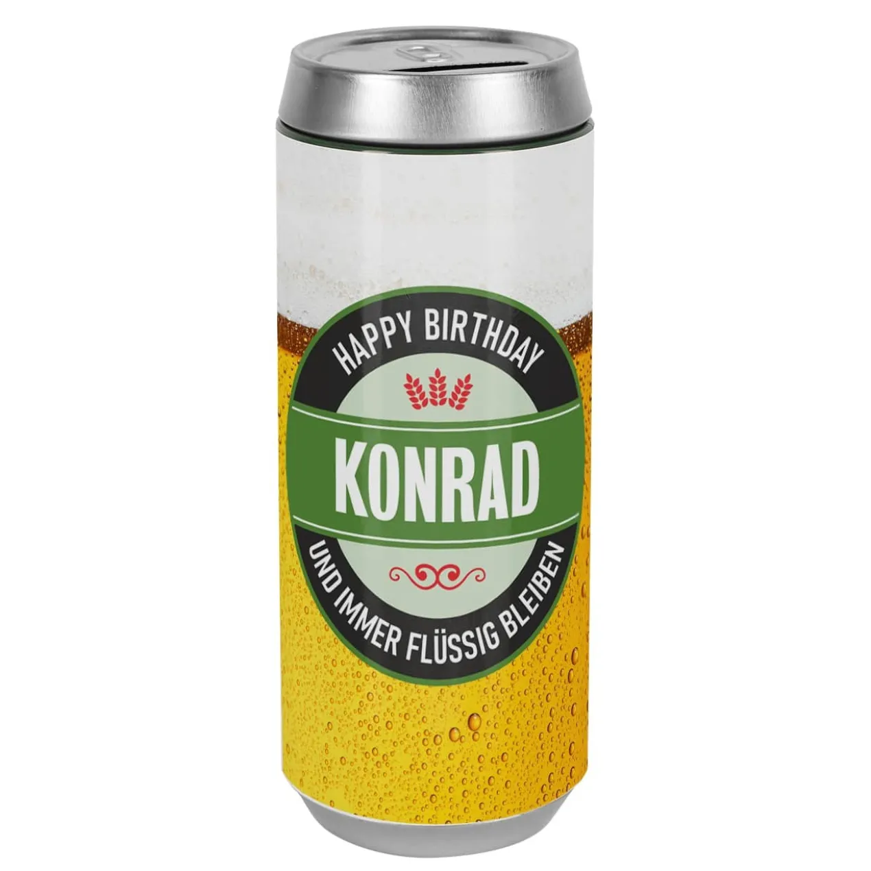 Bier Spardose mit persönlichen Wunschtexten