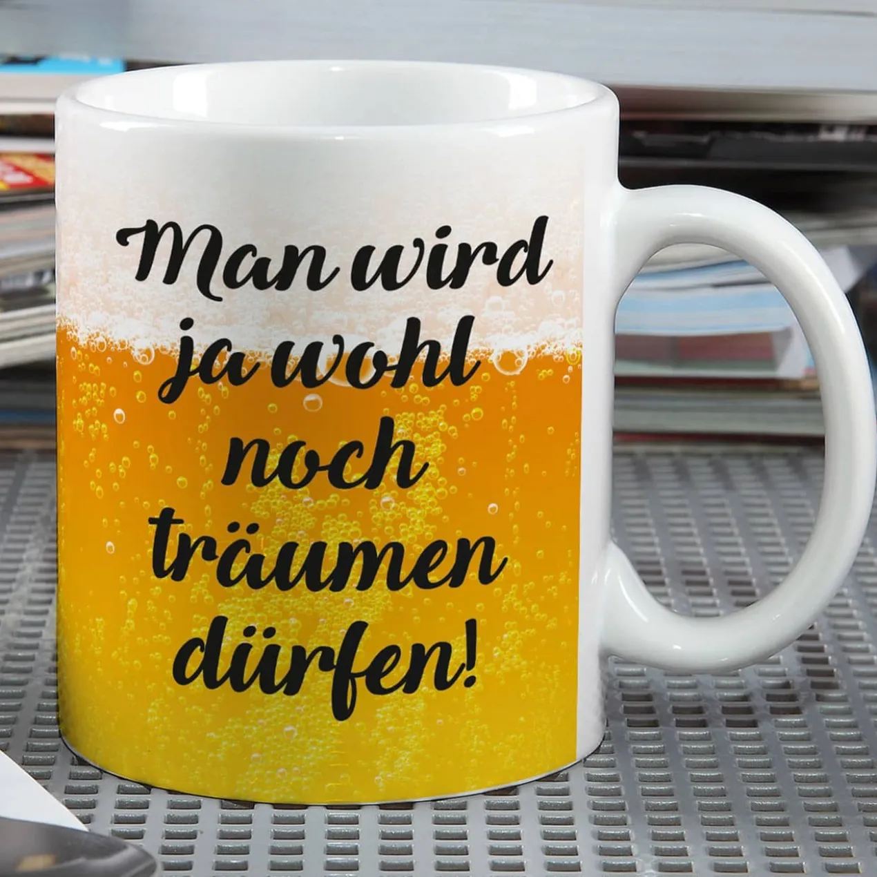 Bier-Tasse mit Wunschtext