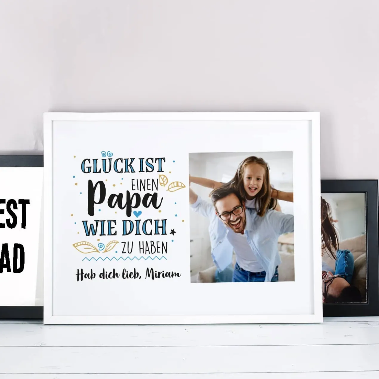 Bilderrahmen mit Fotoaufdruck als Geschenk für den Papa