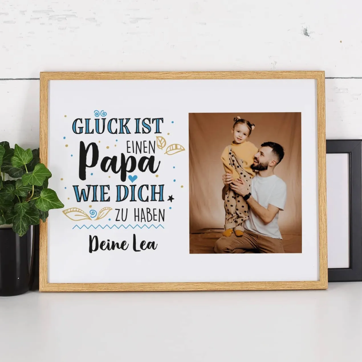 Bilderrahmen mit Fotoaufdruck als Geschenk für den Papa