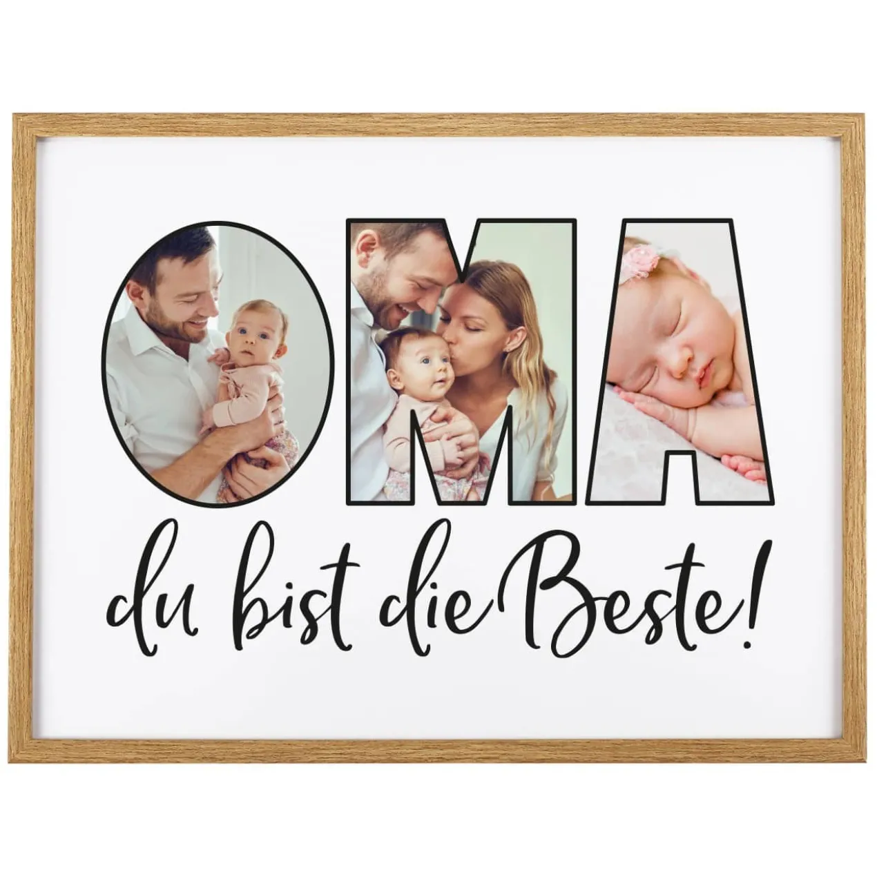 Bilderrahmen - Oma du bist die Beste - mit Ihren Wunschfotos