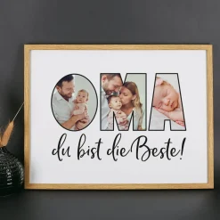 Bilderrahmen - Oma du bist die Beste - mit Ihren Wunschfotos