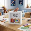 Bilderrahmen Spardose als Geschenk zur Einschulung personalisiert mit Name | Buntstifte