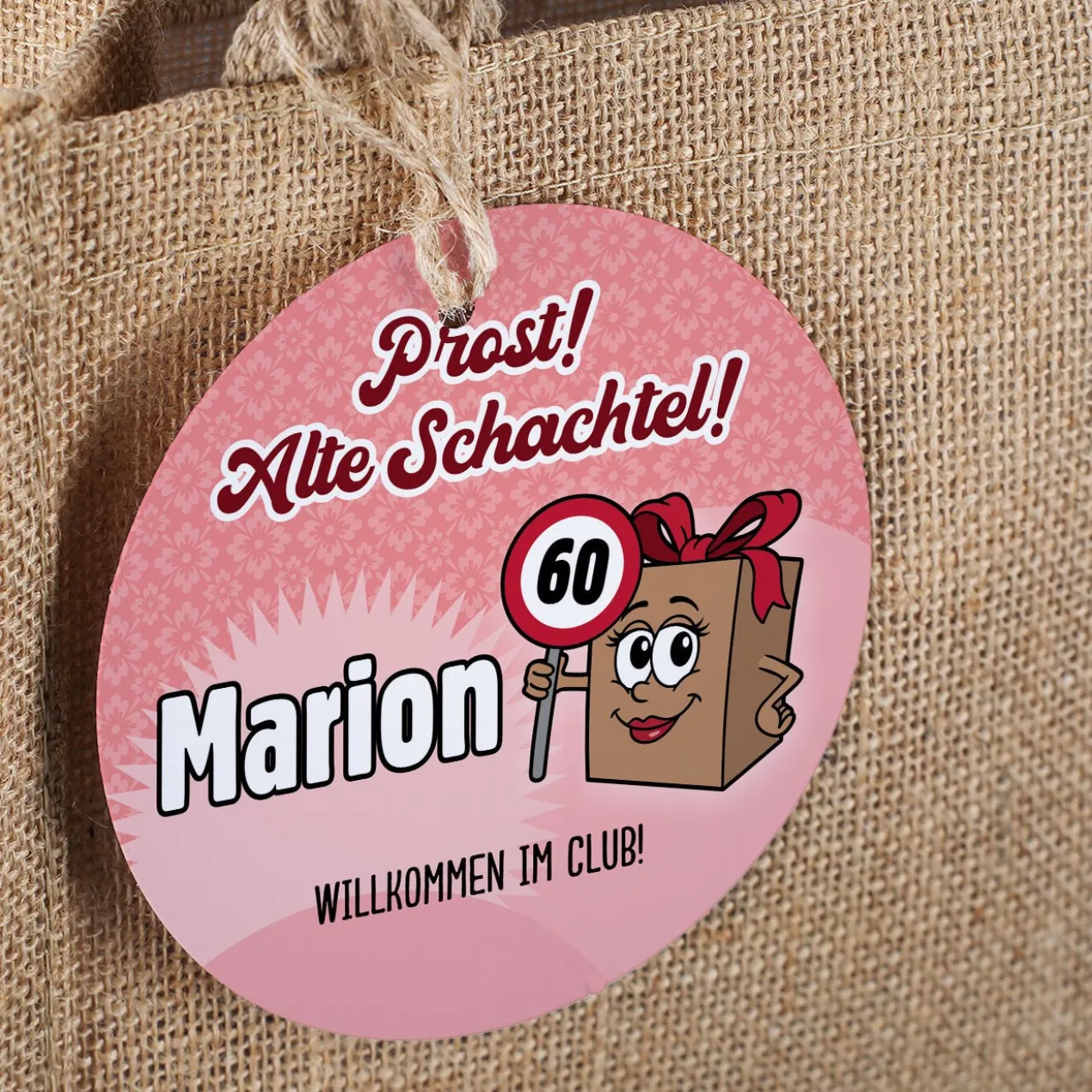 Biorebe Bio Wein Geschenkset zum Geburtstag Alte Schachtel mit Weinglas & Jutetasche personalisiert