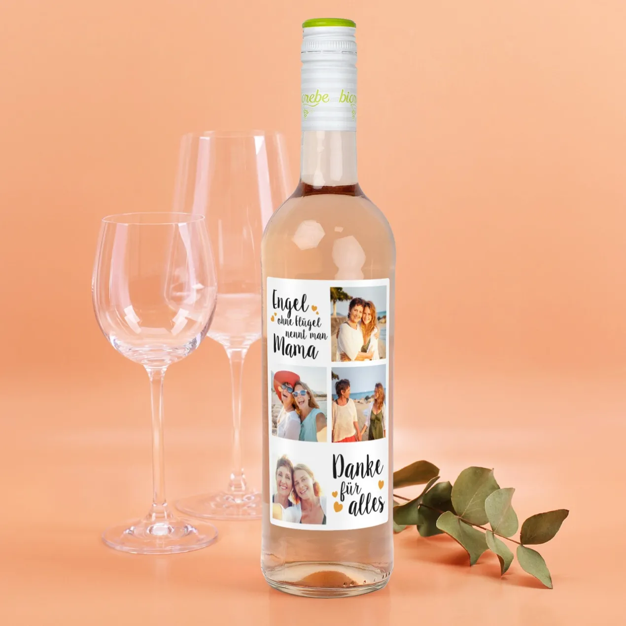 Biorebe Wein - Engel ohne Flügel - mit Ihren 4 Lieblingsfotos | Bienenfreundlich & Nachhaltig