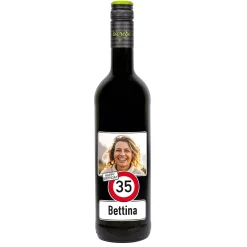 Biorebe Wein zum Geburtstag personalisiert mit Name, Foto & Alter | Verkehrsschild Design