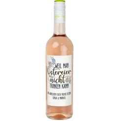 Biorebe Wein zu Ostern mit Wunschtext | „Weil man Ostereier nicht trinken kann“