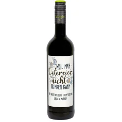 Biorebe Wein zu Ostern mit Wunschtext | „Weil man Ostereier nicht trinken kann“
