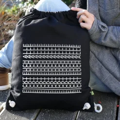 BIO Turnbeutel & Rucksack 'F*ckt euch alle' als lustiges Geschenk mit versteckter Botschaft in Schwarz
