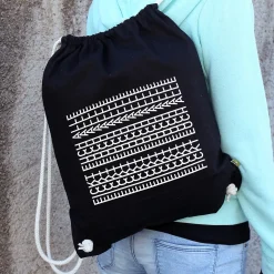 BIO Turnbeutel & Rucksack 'F*ckt euch alle' als lustiges Geschenk mit versteckter Botschaft in Schwarz