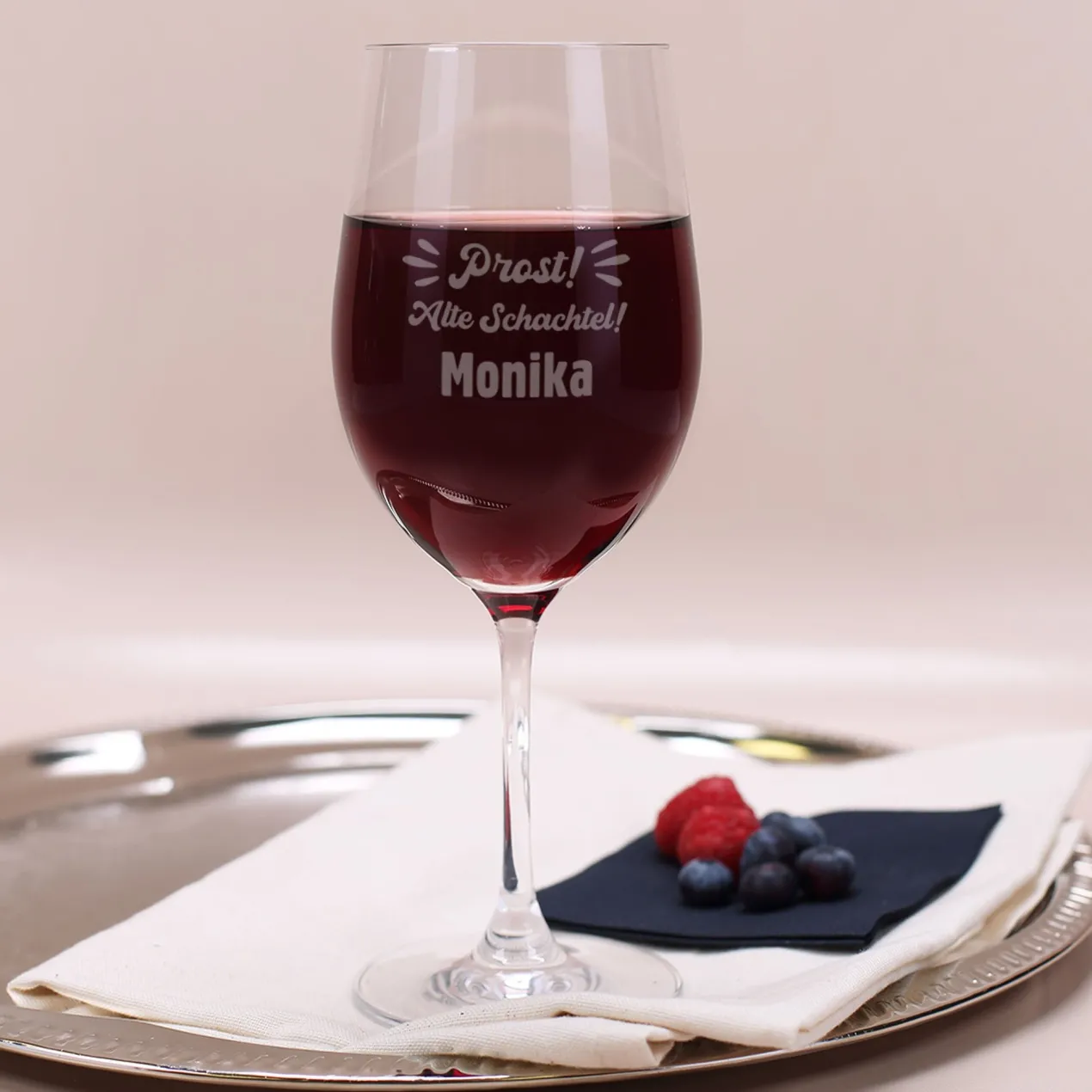 Bio Wein Geschenk Set zum Geburtstag personalisiert für alte Schachteln mit Weinglas & Geschenkbox