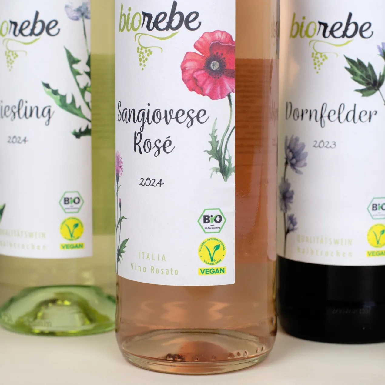Bio Wein Geschenk Set zum Geburtstag personalisiert für alte Schachteln mit Weinglas & Geschenkbox